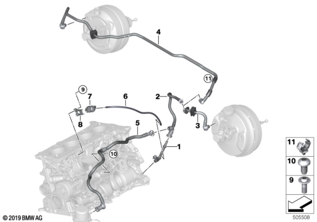 2020 BMW X3 VACUUM PIPE Diagram for 11668654620