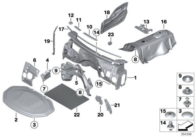 2013 BMW X3 Sound Insulating Diagram 1