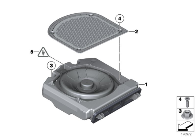 2012 BMW 750i Components Central Bass Diagram