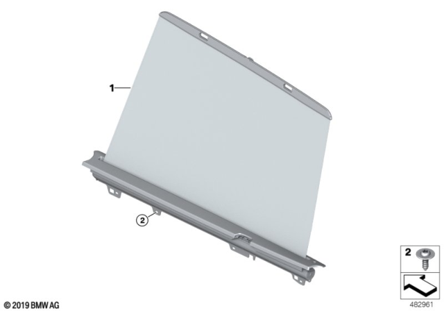 2020 BMW X3 Roller Sun Blind, Right Diagram for 51357422722