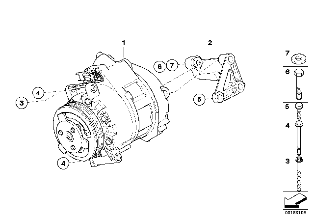 2012 BMW X5 Air - Conditioner Compressor / Mounting Part Diagram