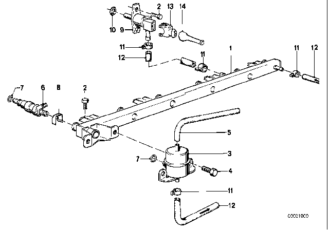 1980 BMW 733i Valves / Pipes Of Fuel Injection System Diagram 2