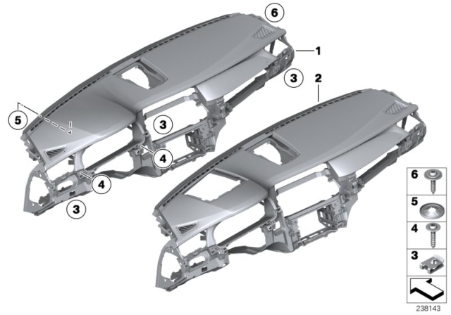 2012 BMW 740i Trim Panel Dashboard Diagram