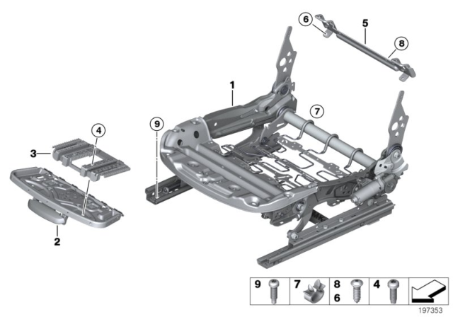 2015 BMW Z4 Seat, Front, Seat Frame Diagram 2