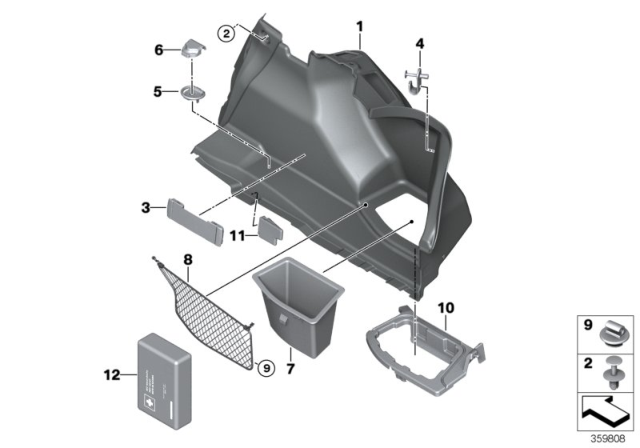 2016 BMW 228i Trunk Trim Panel Diagram 1