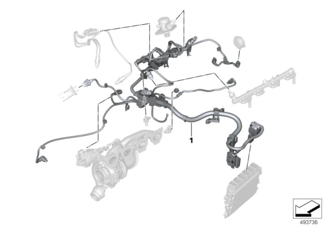 2020 BMW 330i Engine Wiring Harness Motor Module 2 Diagram