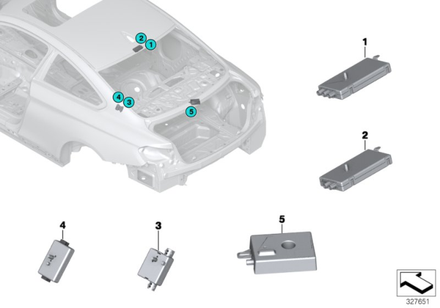 2019 BMW 440i Components, Antenna Amplifier Diagram