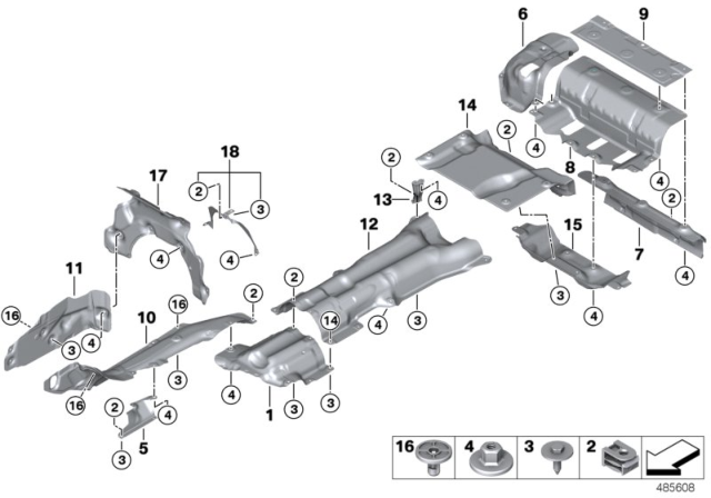 2018 BMW M550i xDrive Fuel Tank Heat Insulation Diagram for 51487340805