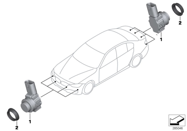 2014 BMW 320i Ultrasonic-Sensor Diagram