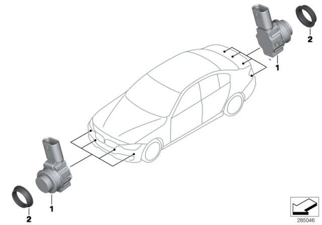 2019 BMW 440i Ultrasonic-Sensor Diagram