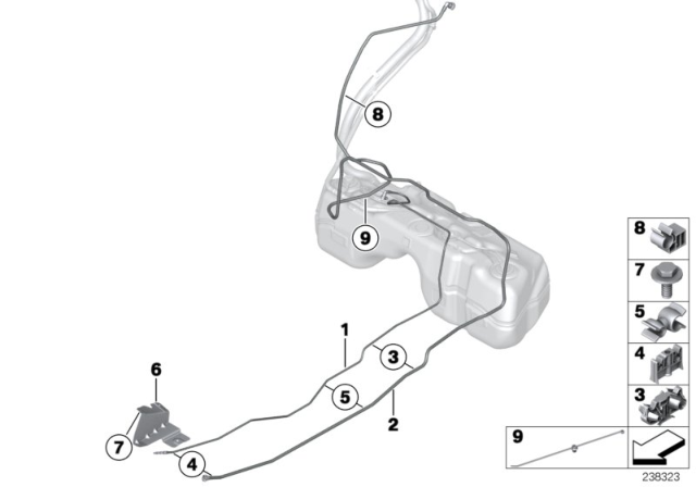 2017 BMW X4 Fuel Pipe And Mounting Parts Diagram