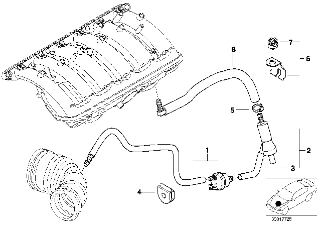 1999 BMW 323i Vacuum Control - Engine Diagram 1
