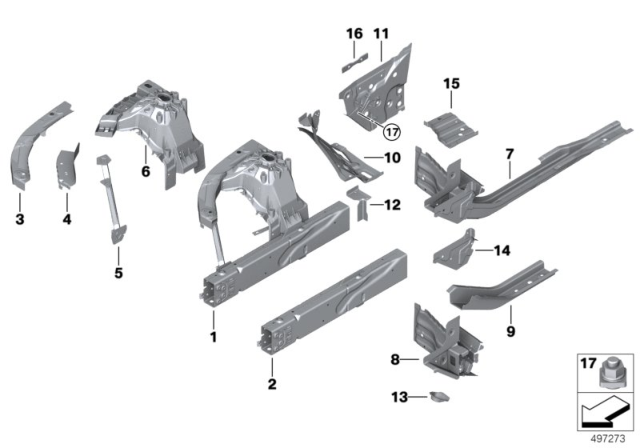 2020 BMW 330i BRACKET FOR RDS, LEFT Diagram for 41007488037