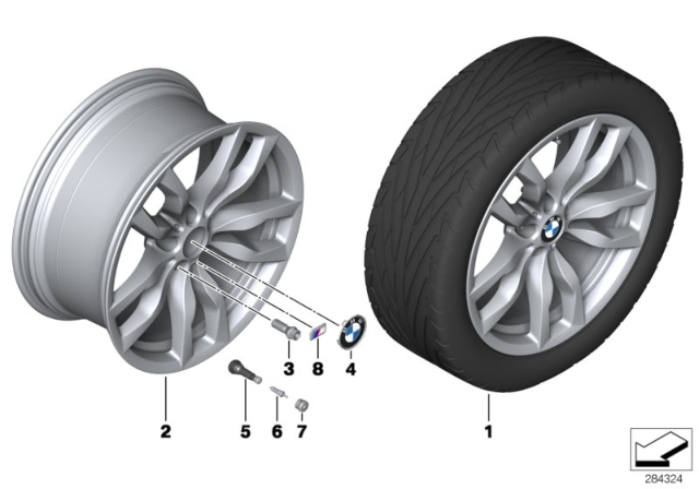 2009 BMW X6 BMW LA Wheel, M Double Spoke Diagram 3