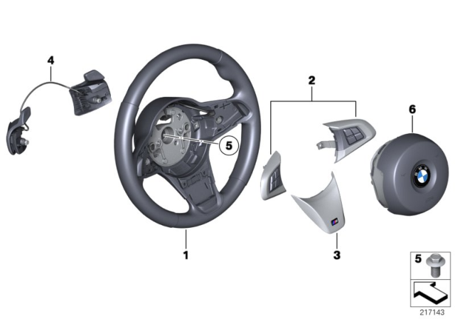 2014 BMW Z4 M Sports Steering Wheel, Airbag Diagram