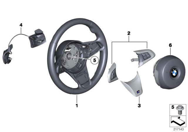 2016 BMW Z4 Cover, M Steering Wheel, Black Diagram for 32307842544