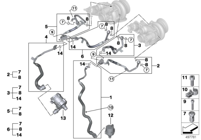 2020 BMW X6 Cooling System, Turbocharger Diagram