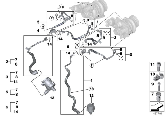 2019 BMW X5 Cooling System, Turbocharger Diagram