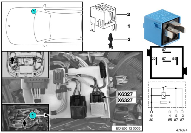 2008 BMW 328xi Relay, Fuel Injectors Diagram