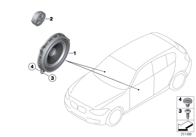 2019 BMW X1 Single Parts For Loudspeaker Diagram 1