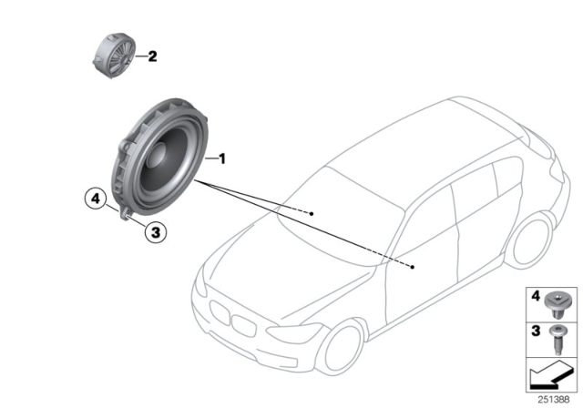 2016 BMW 228i xDrive Single Parts For Loudspeaker Diagram 1