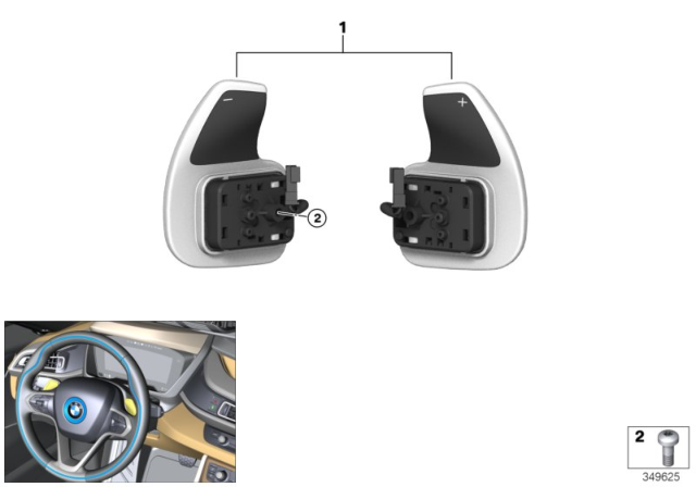 2015 BMW i8 Shift Paddles Diagram