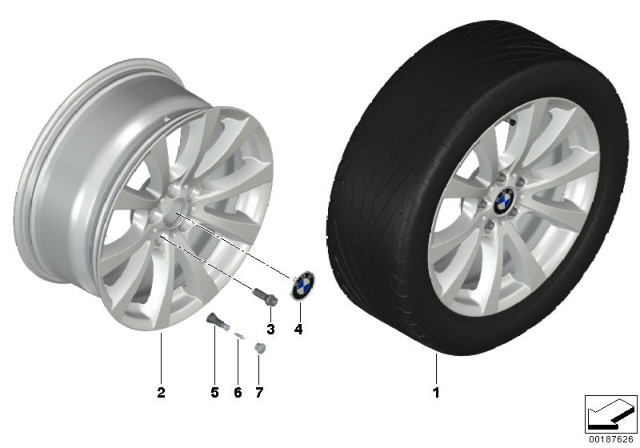 2010 BMW X5 M Light Alloy Rim Diagram for 36116785504