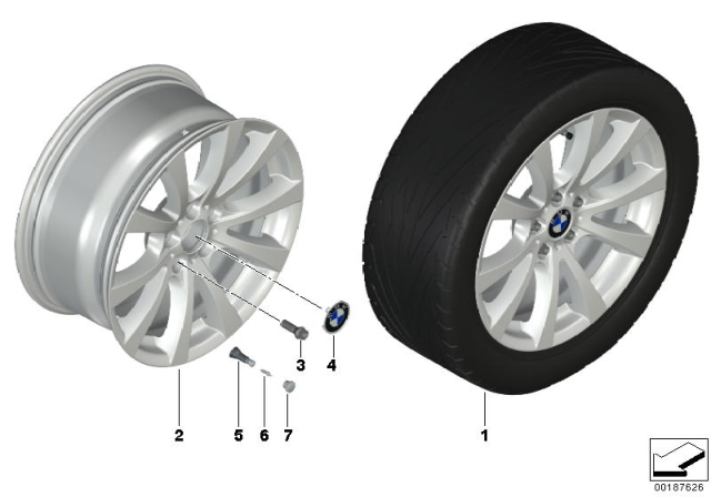 2010 BMW X5 M BMW LM Rad V-Speicher Diagram