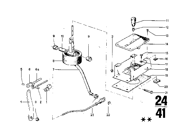 1969 BMW 2800 Gear Shift / Parking Lock (Bw 65) Diagram