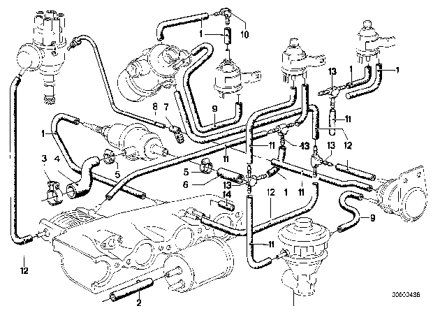 1979 BMW 633CSi Vacuum Control - AGR Diagram 2