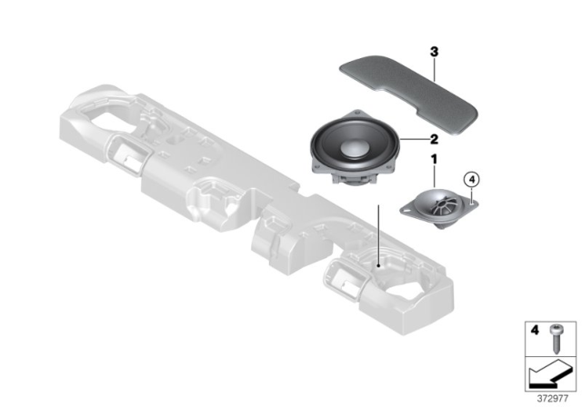 2016 BMW 750i Single Parts For Loudspeaker Diagram