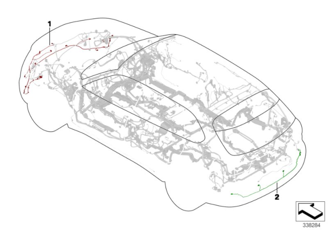 2018 BMW X5 Wiring Harnesses, Bumper, Front / Rear Diagram