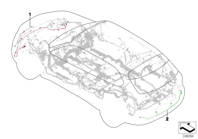 2017 BMW X5 Wiring Harnesses, Bumper, Front / Rear Diagram