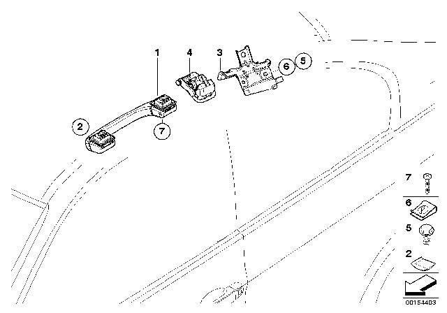 2007 BMW 328i Handle Diagram