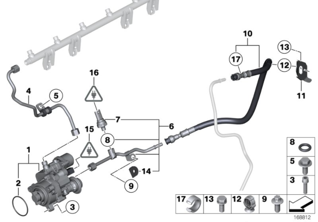 2008 BMW 535xi Fuel Hose Diagram for 13537565282