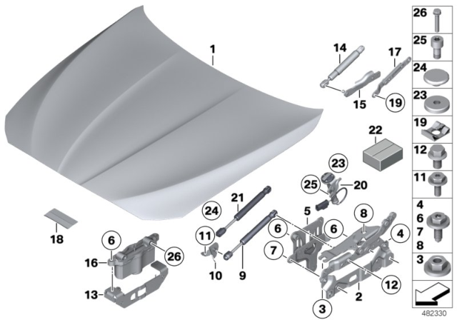 2016 BMW 528i Engine Mood / Mounting Parts Diagram