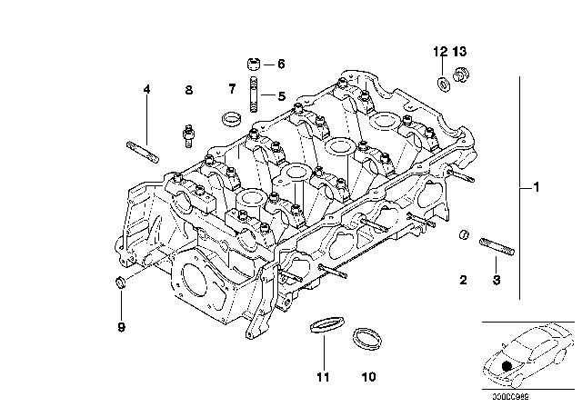 1998 BMW Z3 Cylinder Head & Attached Parts Diagram 1
