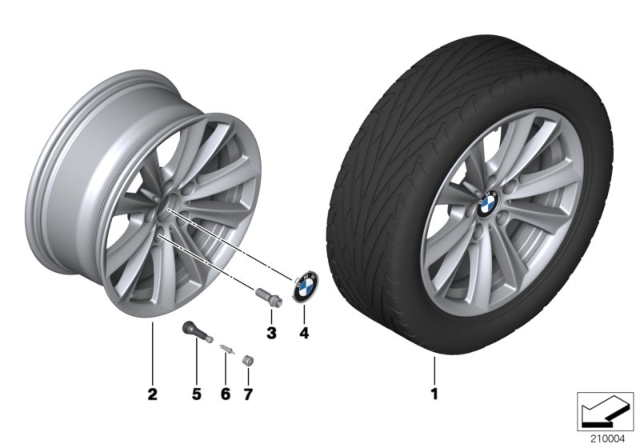 2012 BMW 535i BMW LA Wheel, V-Spoke Diagram 1