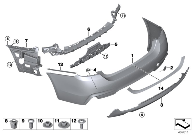 2014 BMW 428i M Trim Panel, Rear Diagram