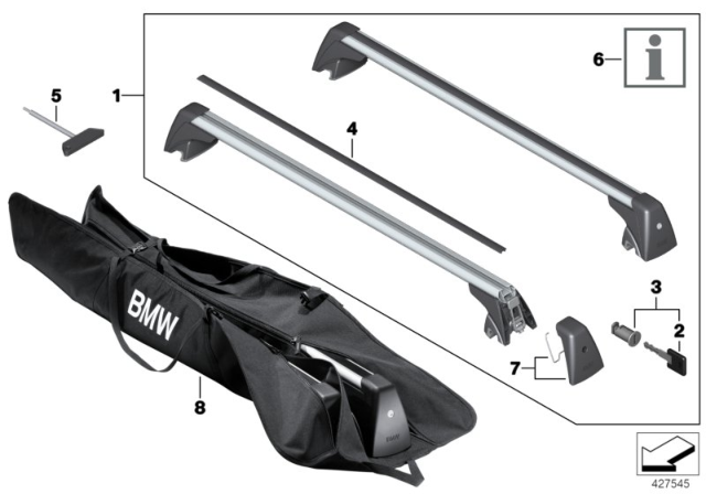 2017 BMW X3 Railing Carrier Diagram