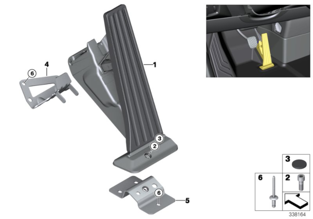 2015 BMW i3 Holder, Accelerator Pedal Module, Top Diagram for 35426855712