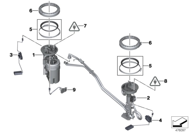 2016 BMW X5 Fuel Pump, Right Diagram for 16117382202