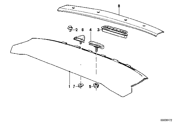 1991 BMW 325i Rear Window Shelf Diagram