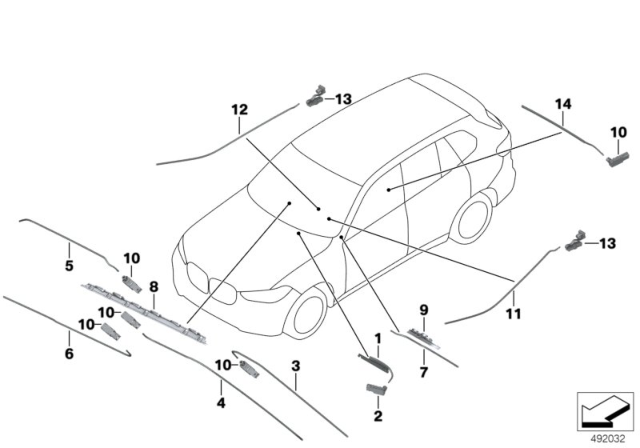 2019 BMW X5 OPTICAL FIBER INSTRUMENT PAN Diagram for 63316995244