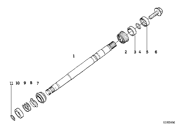 1997 BMW 318i Steering Column - Steering Spindle Diagram