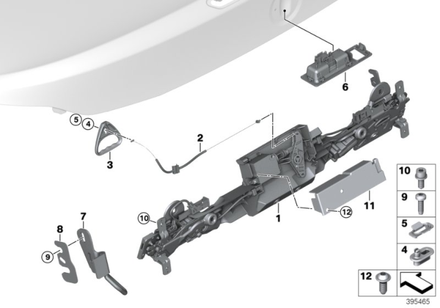 2020 BMW 430i Tailgate Locking System Diagram