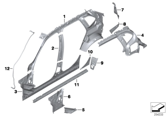 2014 BMW X1 Right Interior Column A Diagram for 41212993072