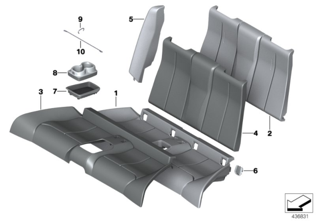 2015 BMW 228i Seat, Rear, Cushion & Cover Diagram 2