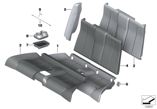 2016 BMW 228i Seat, Rear, Cushion & Cover Diagram 2