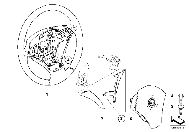 2008 BMW Alpina B7 Steering Wheel, Switch - Tronic Diagram